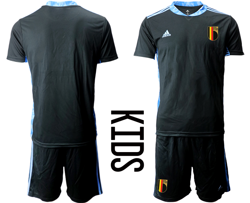 Youth 2021 European Cup Belgium black goalkeeper Soccer Jersey->belgium jersey->Soccer Country Jersey